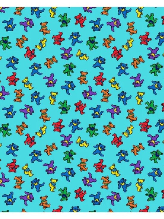 Grateful Dead Other - Dancing Bears Blue Plush Throw Gift Blanket Fleece Grateful Dead Soft Concert
